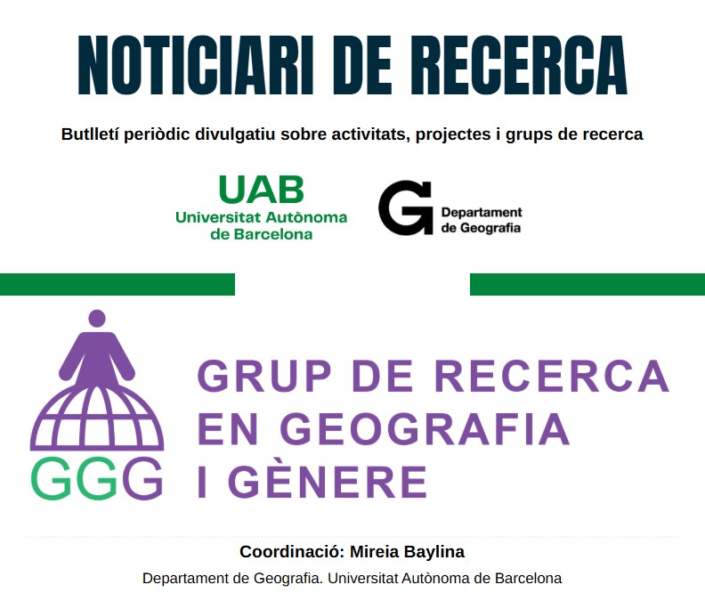 Noticiari de Recerca #3 del Departament de Geografia
