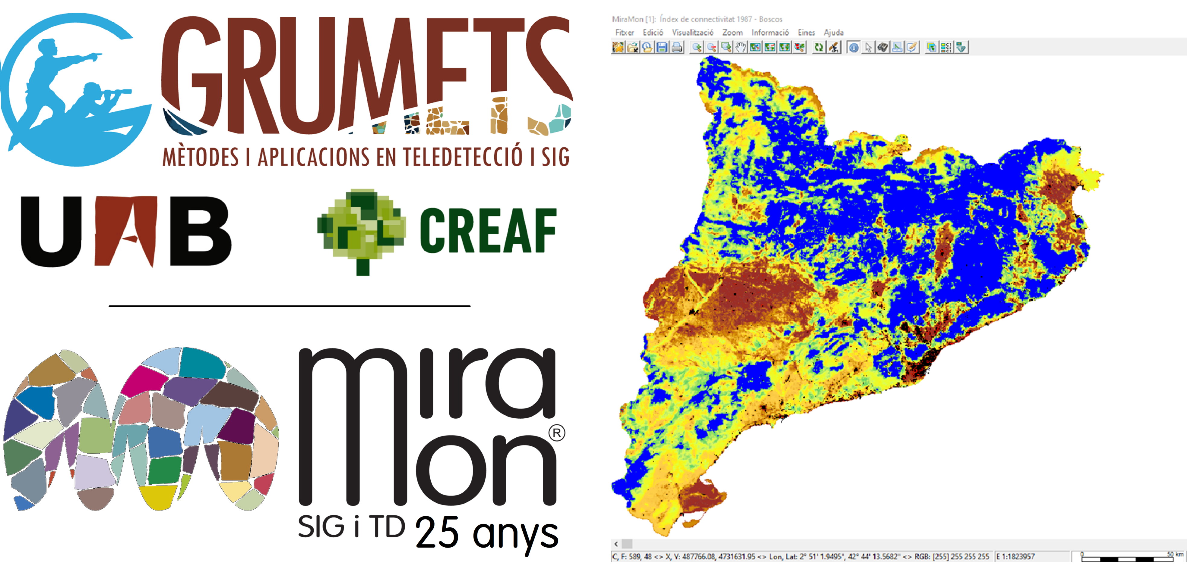 zones d'alta connectivitat forestal i logo grumets