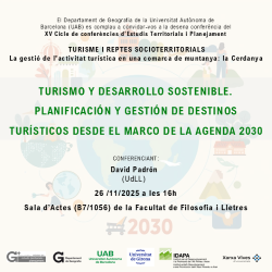 Reprodueix el video Conferència 9:  Turismo y desarrollo sostenible. Planificación y gestión de destinos turísticos (Agenda 2030)