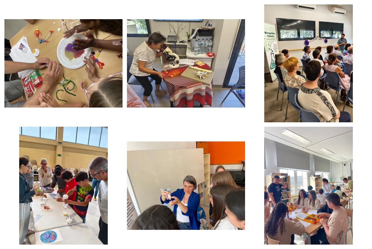 Collage d'activitats científiques amb gent dels micropobles