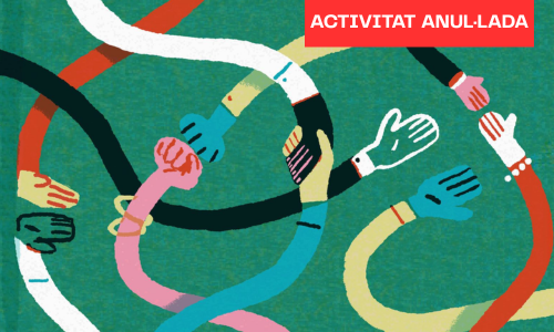 Imatge decorativa per la Jornada Art i Escola. Un cartell indica que la inscripció està trancada.