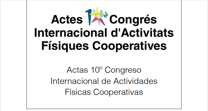 Portada llibre digital Actes 10è Congrés Internacional d'Activitats Físiques Cooperatives