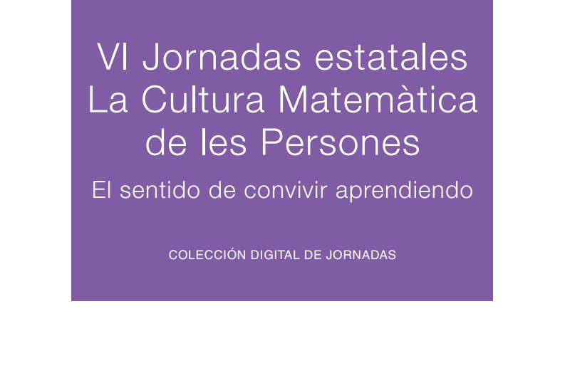 Portada llibre digital VI Jornadas estatales La Cultura Matemática de las personas