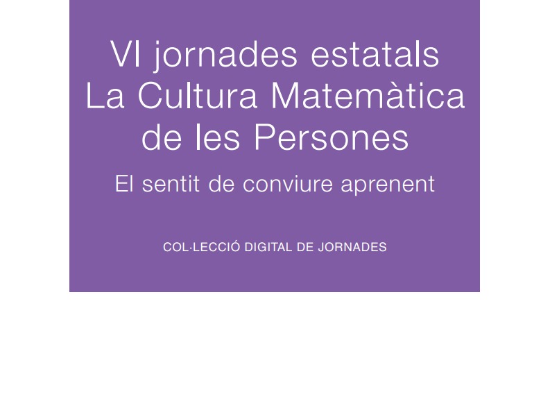 Portada llibre digital VI Jornades estatals La Cultura Matemàtica de les persones