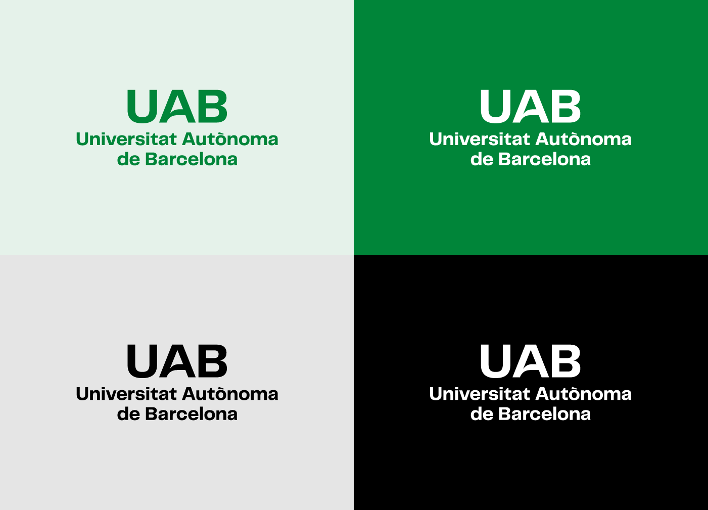 Aplicacions correctes del logotip UAB sobre color al web