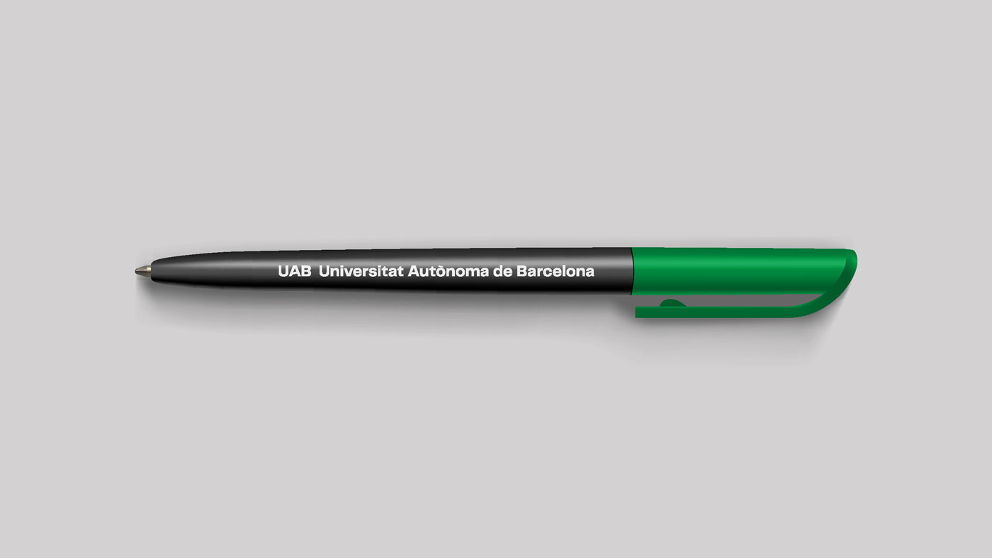 Bolígraf tinta blanca sobre fons negre UAB marxandatge