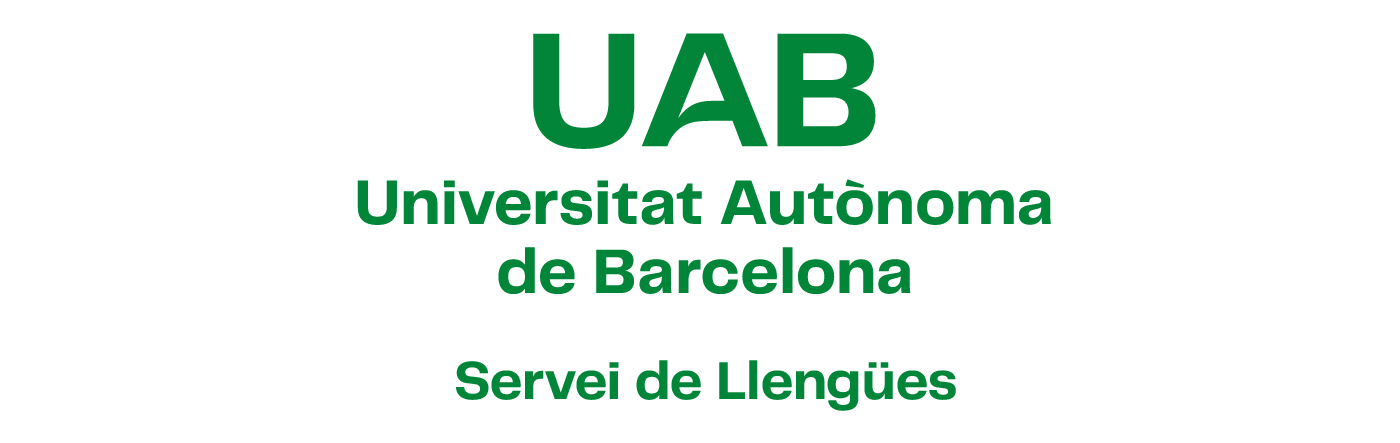 Composició centrada en dues línies amb versió principal del logotip