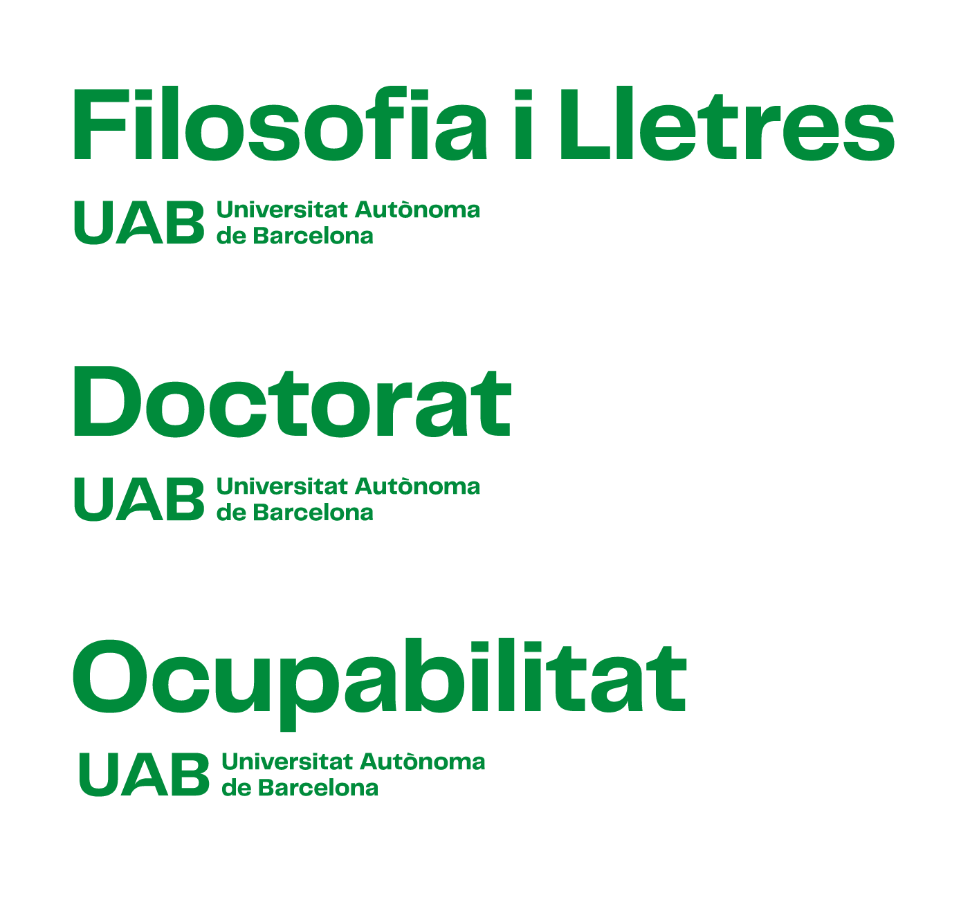 Exemple de construcció de la composició horitzontal amb versió 3 del logotip UAB amb preferència de submarca