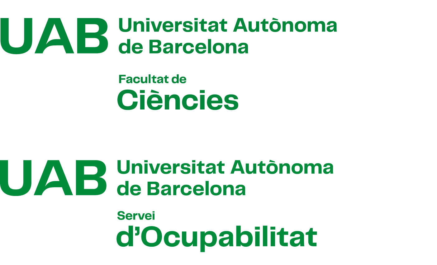 Exemples de construcció de la composició vertical amb versió 3 del logotip UAB