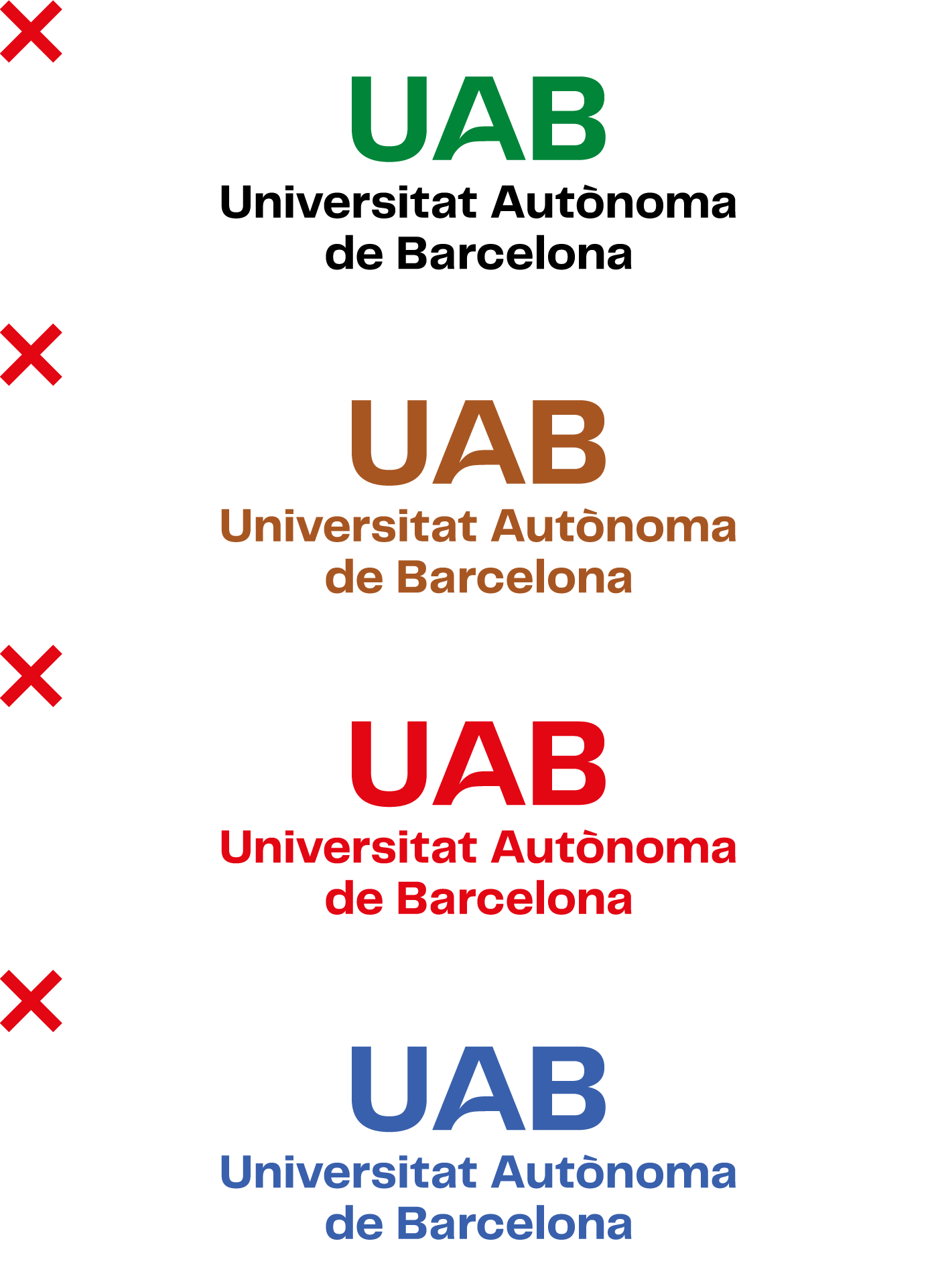 No alterar els colors de la marca ni de cap dels elements que la formen.