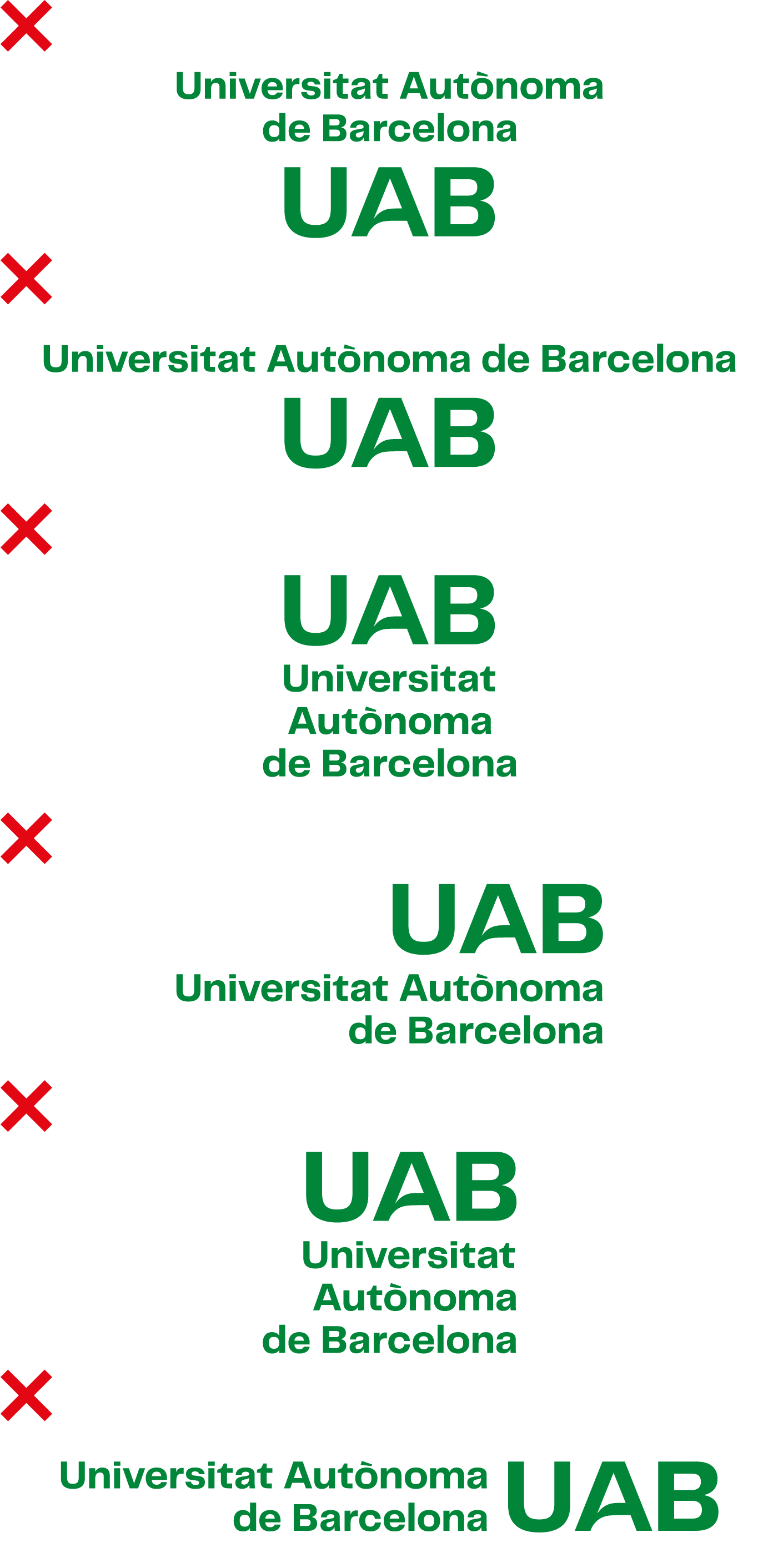 No alterar la disposició dels elements que componen la marca UAB.