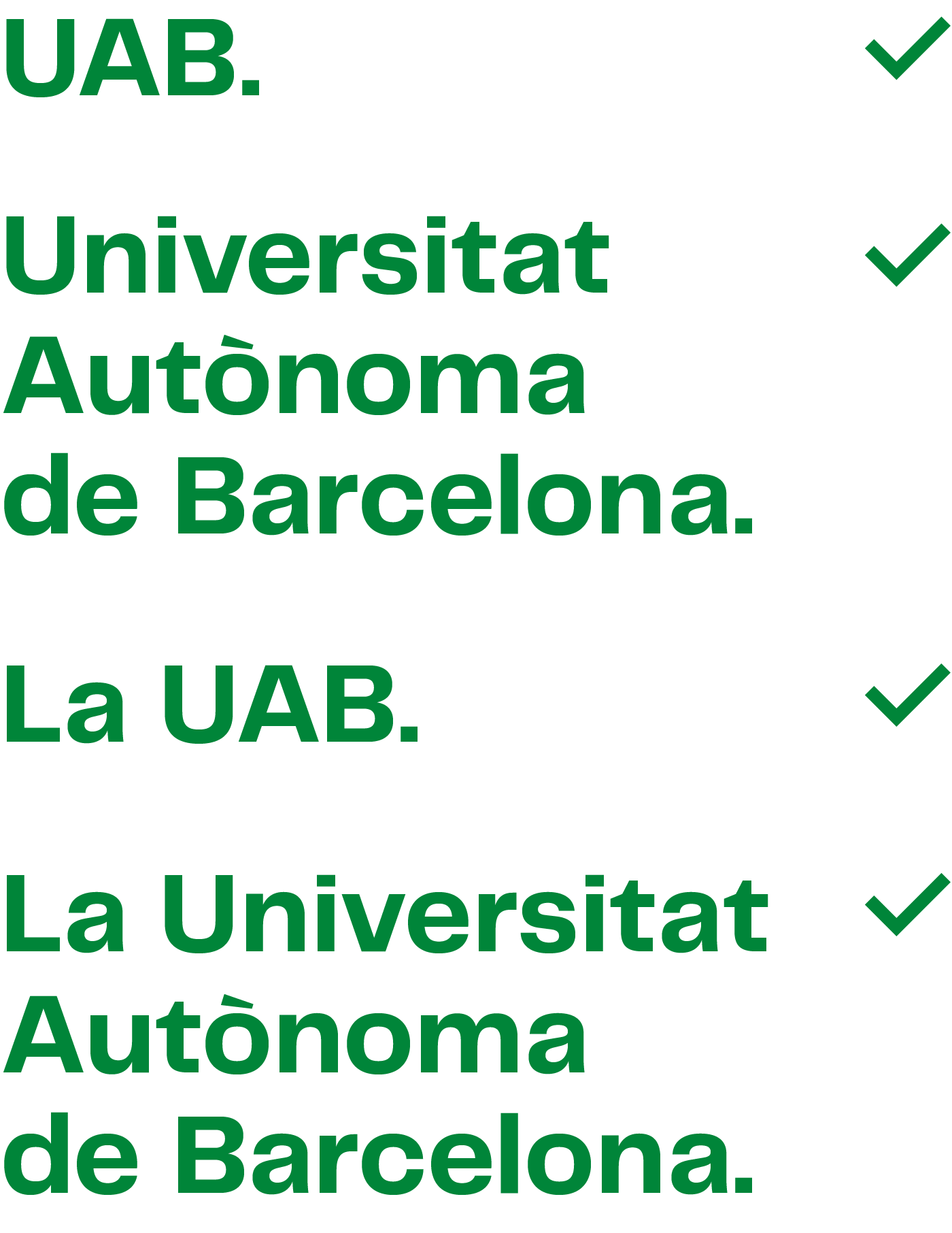 Tractament escrit de la marca UAB corecte