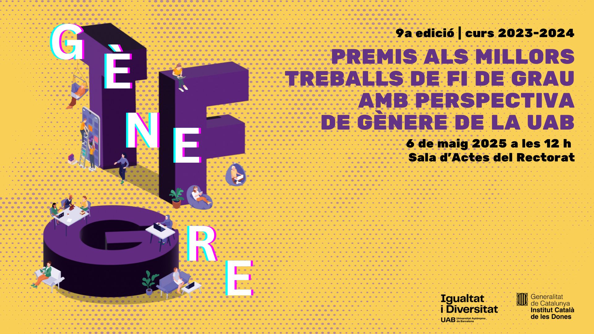Cartell de l'acte de lliurament dels premis als millors TFG amb perspectiva de gènere de la UAB