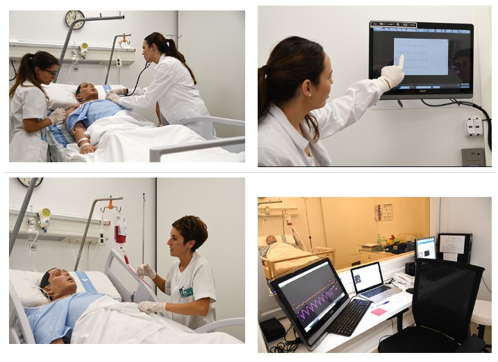 Diferents espais de simulació clínica amb pacients simulats