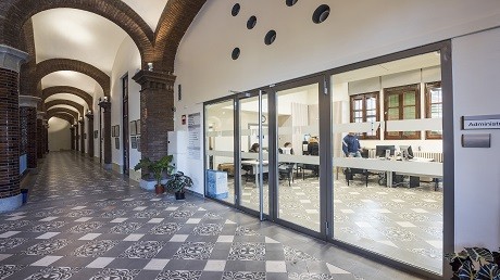 Entrada del Punt d'Informació de la Unitat Docent de Sant Pau