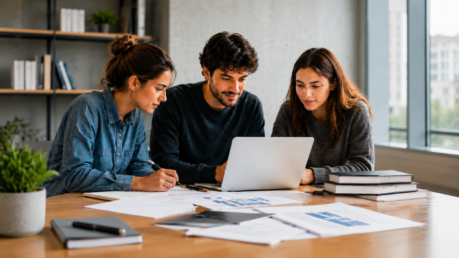 Espai d’estudi col·laboratiu entre estudiants en un entorn universitari