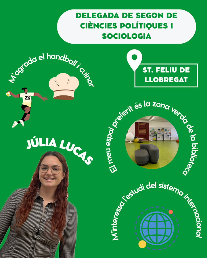 Júlia Lucas, Delegada de segon de Ciències Polítiques i Sociologia