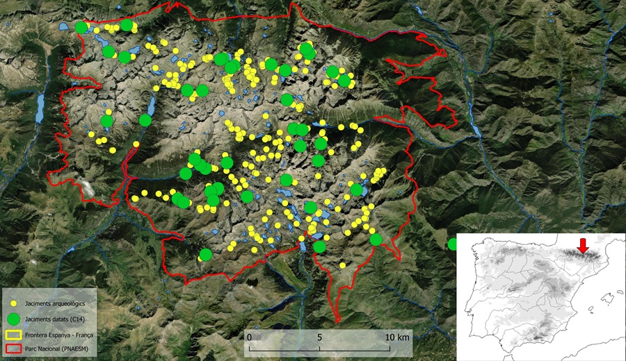 Distribution map with archaeological sites