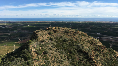 Vista general de l'assentament de l'Edat del Bronze de Pic dels Corbs (Sagunt, València). Foto: Marcello Peres. 