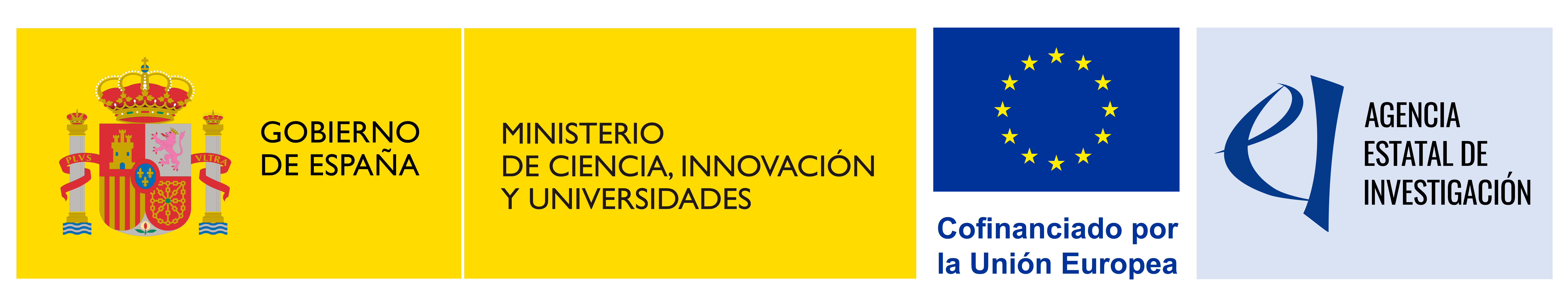 Logos del Ministerio de Ciencia e Innovación y Agencia Estatal de Investigación y Cofinanciado por la Unión Europea
