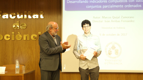 Marcos Quijal, premi IDESCAT al millor treball de màster XV Concurs Student d'Estadística Aplicada