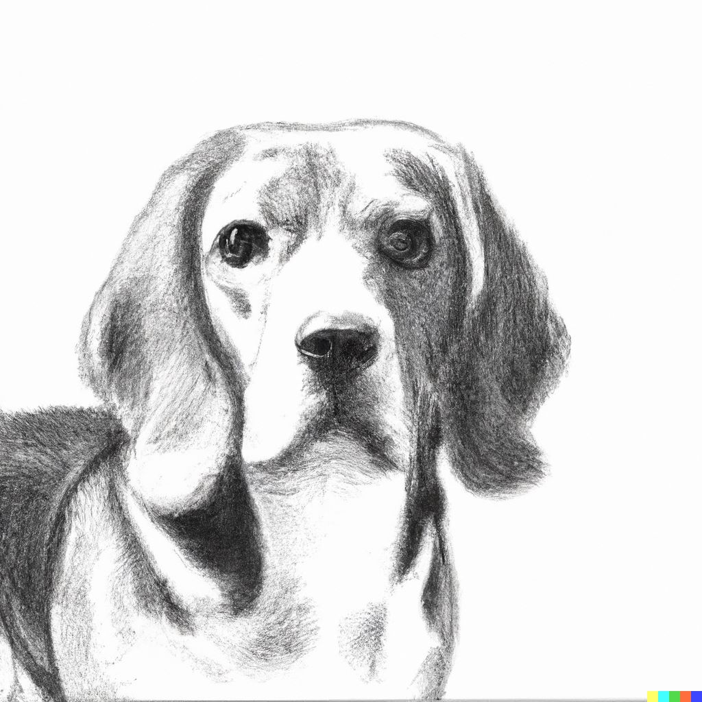 Dibuix d'un gos de raça Beagle
