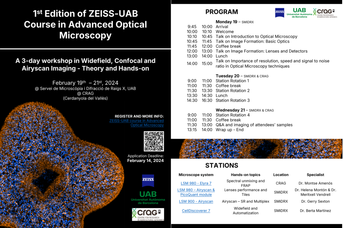 Flyer del curs de microscòpia