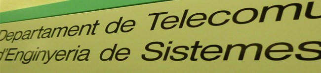 Imatge del rètol del departament de Telecomunicació i Enginyeria de Sistemes