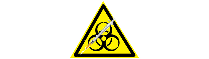 needle and biohazard sign
