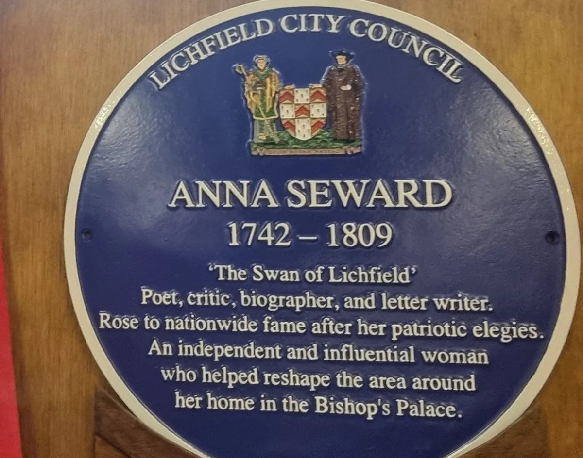 ANNA SEWARD BLUE PLAQUE