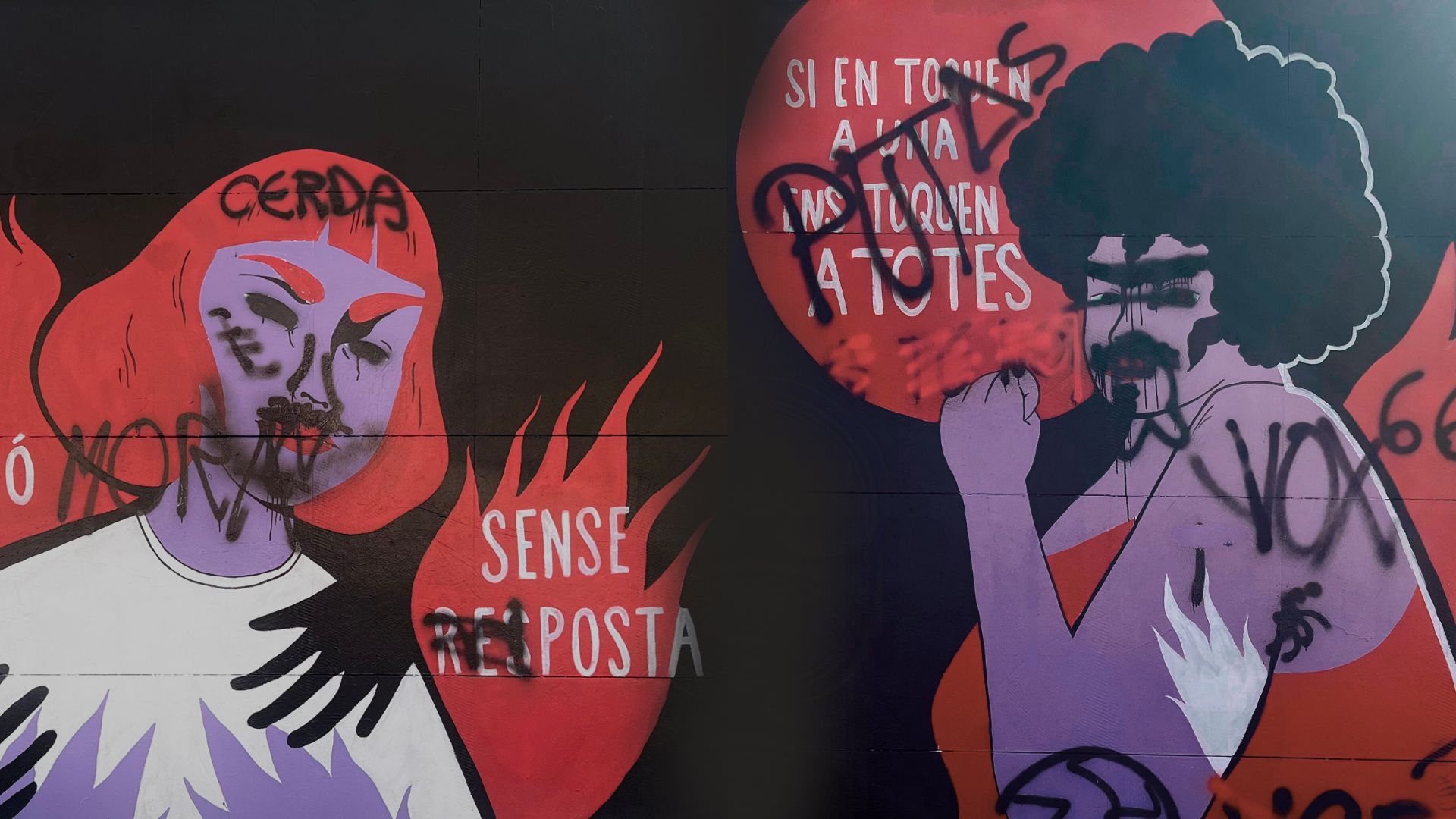 Acts of vandalism on the murals, photograph of October 24, 2025