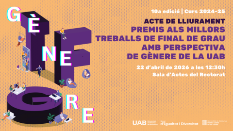 Cartell dels Premis als Millors Treballs de Fi de Grau (TFG) amb Perspectiva de Gènere del curs 2024-2025