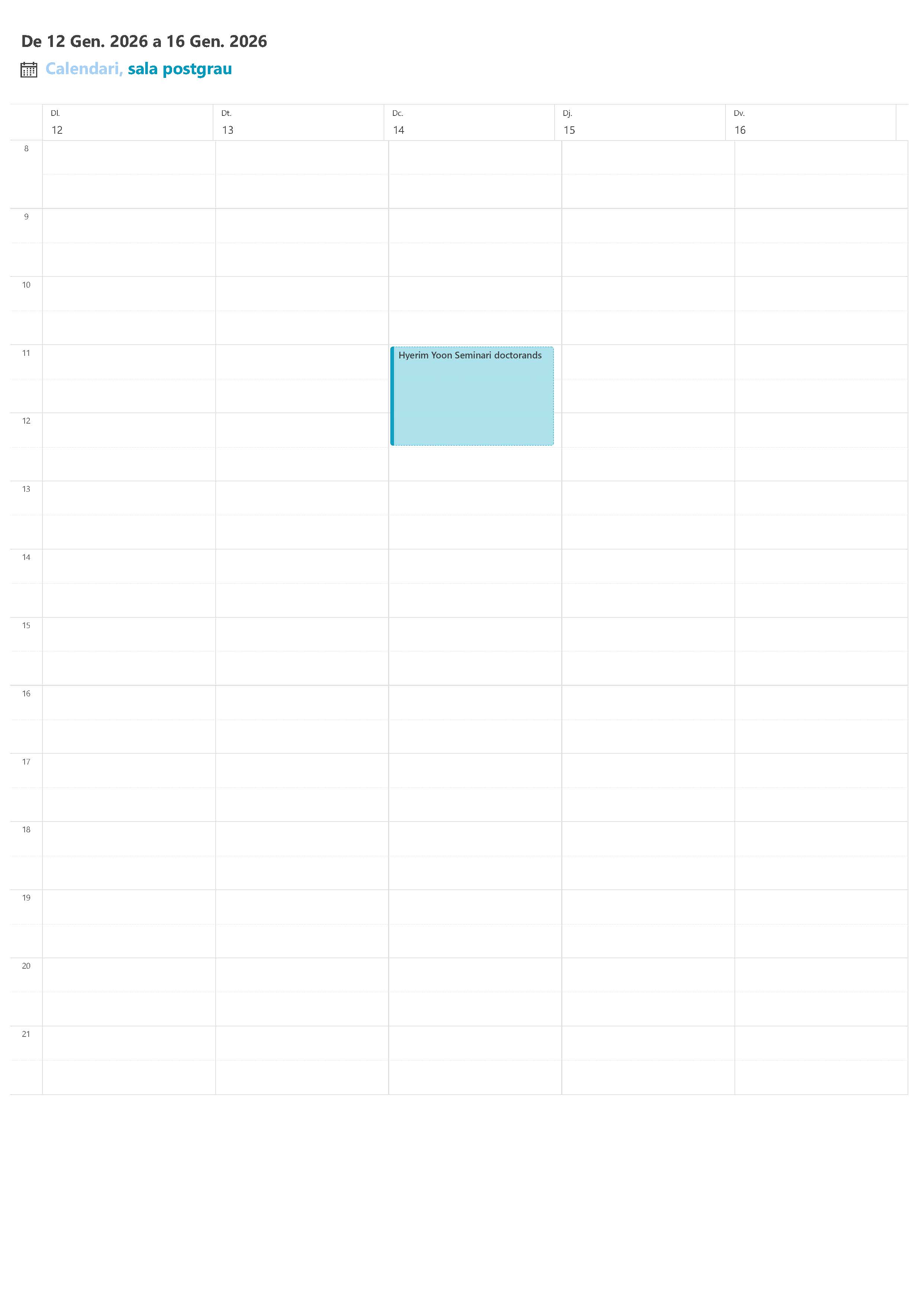 Postgraduate room occupancy