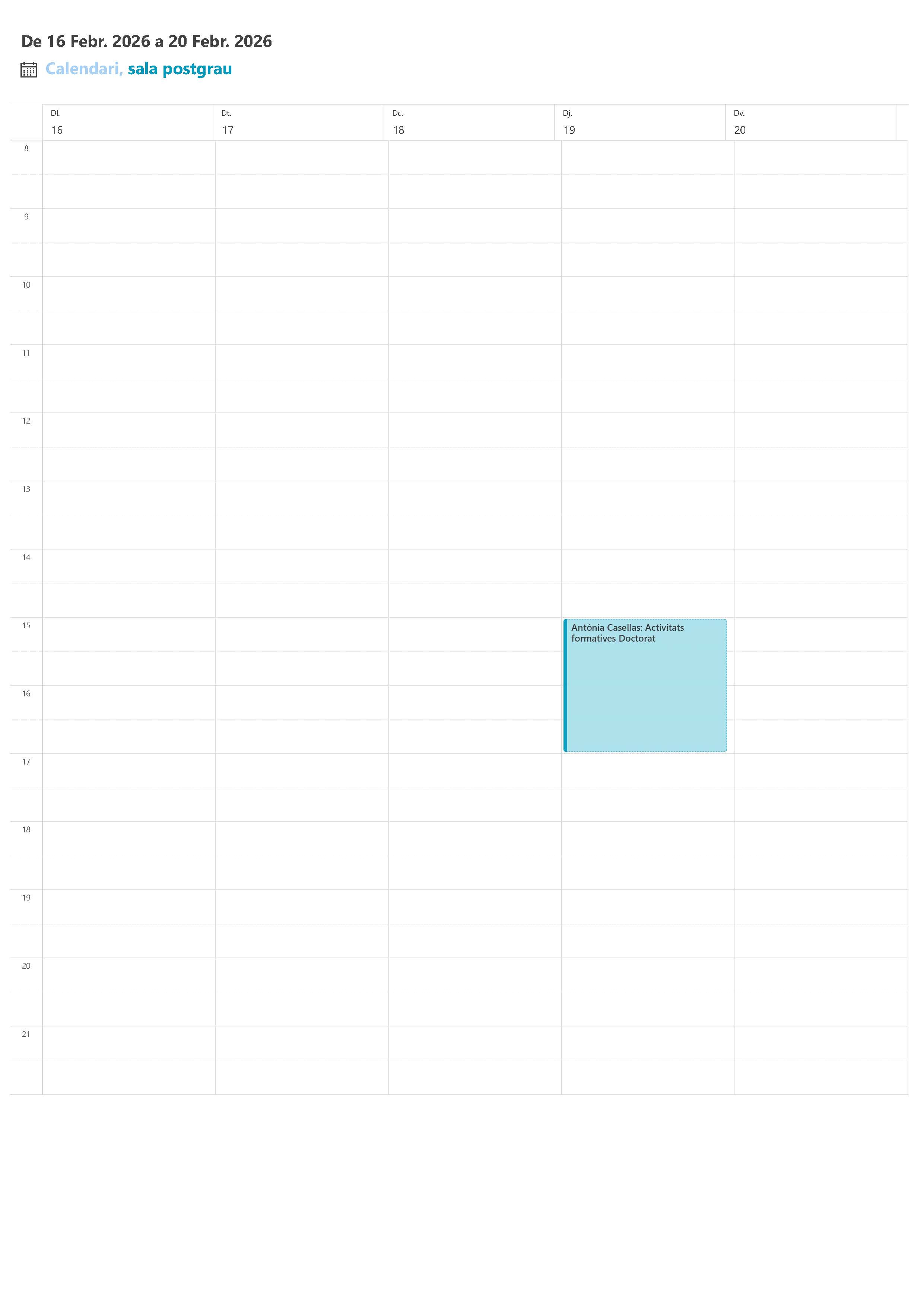 Postgraduate room occupancy