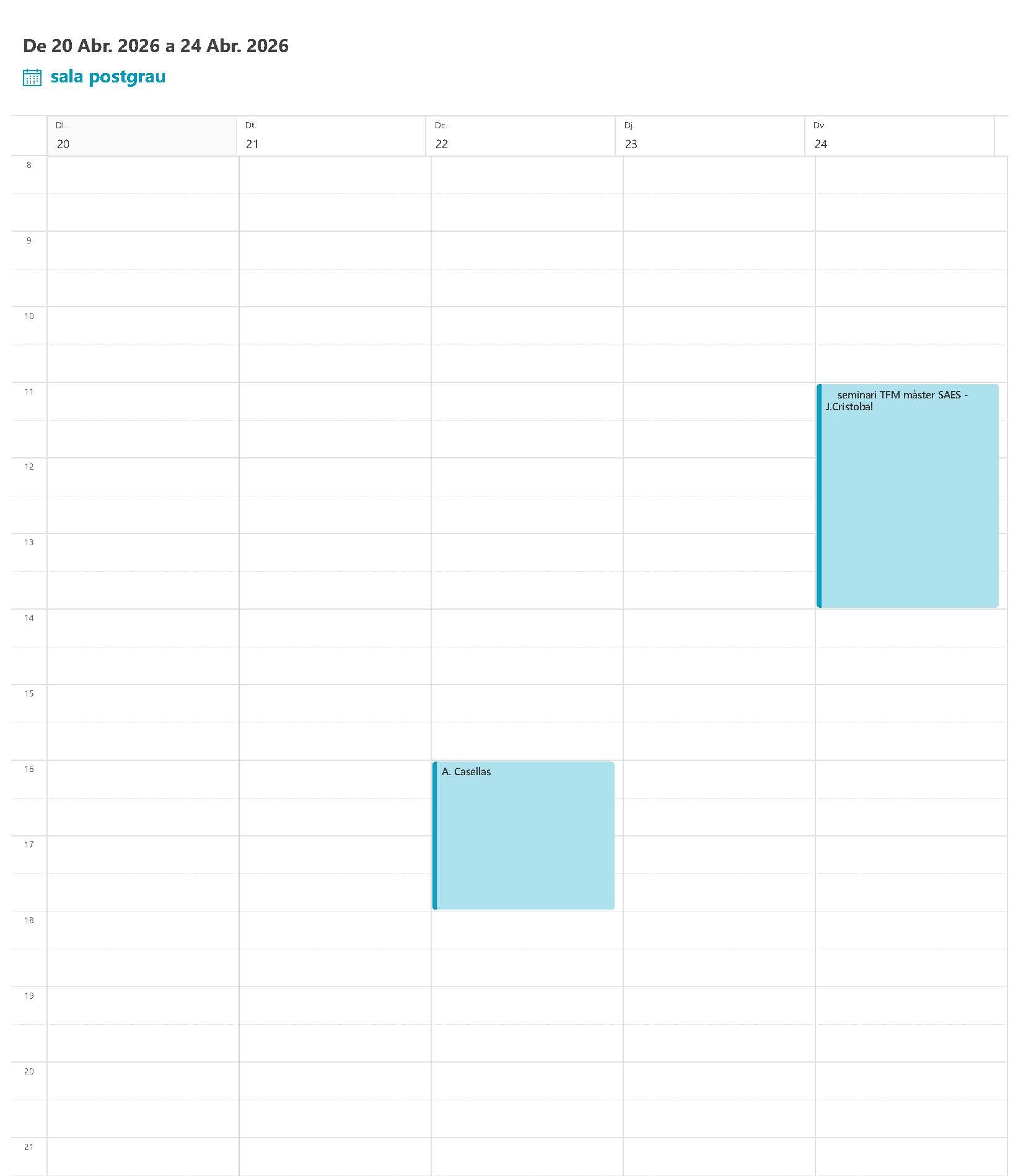 Postgraduate room occupancy