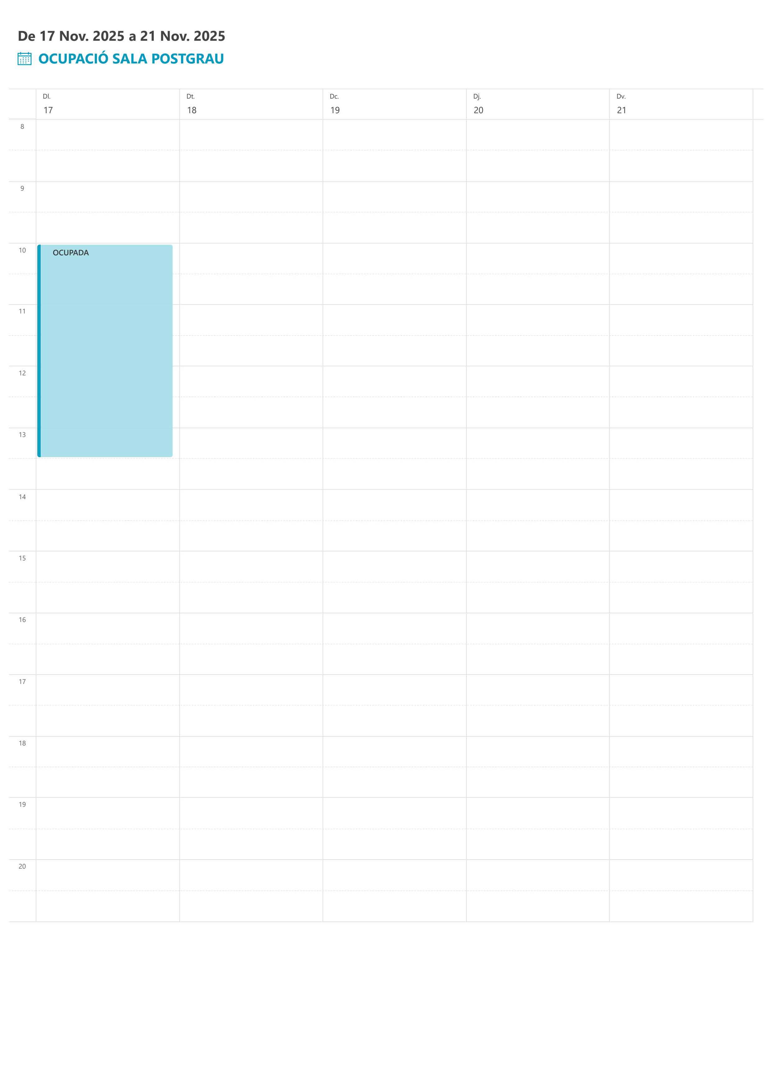 Postgraduate room occupancy