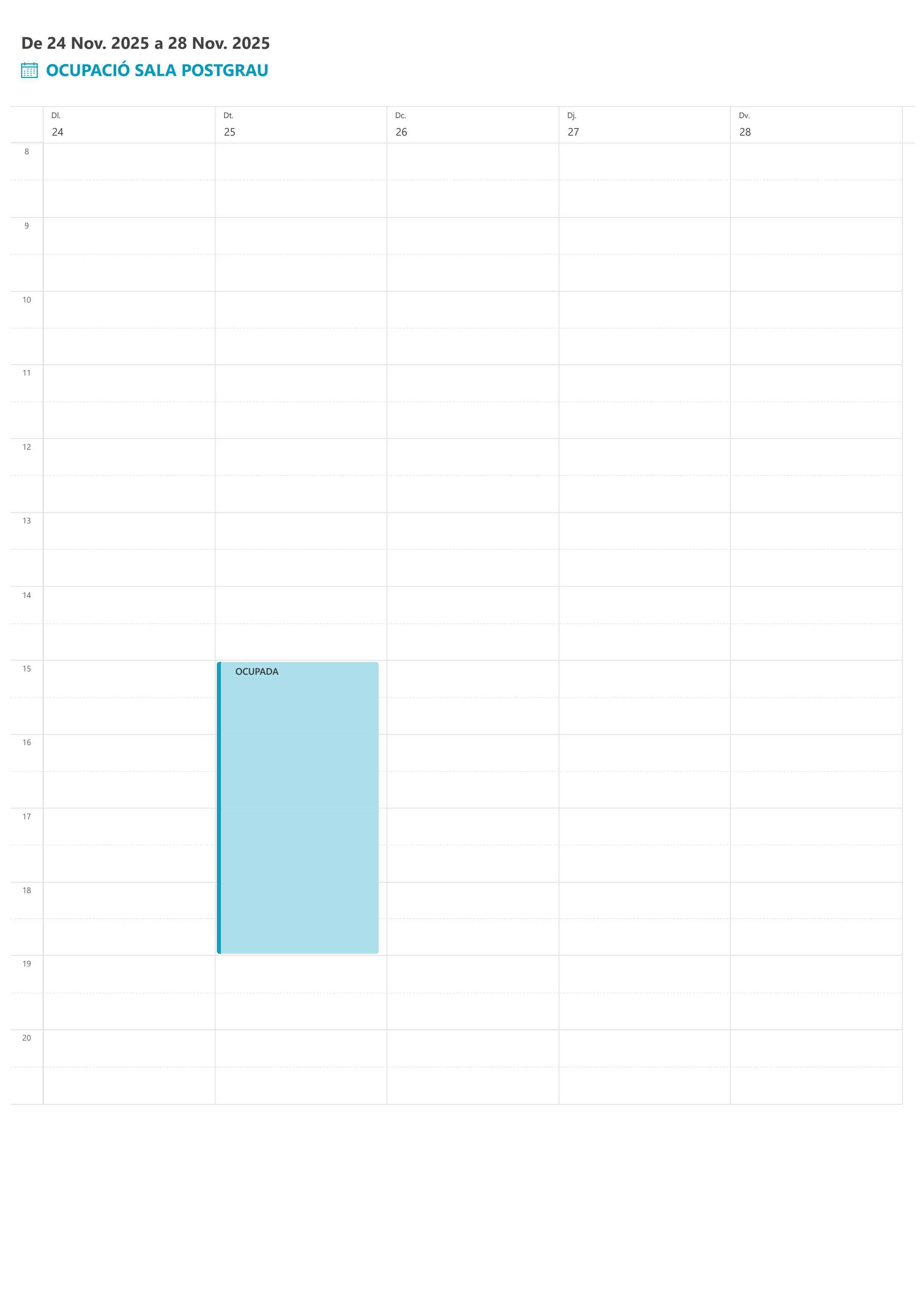 Postgraduate room occupancy