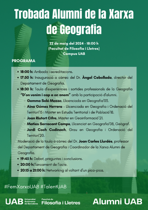 Trobada Alumni de la Xarxa de Geografia