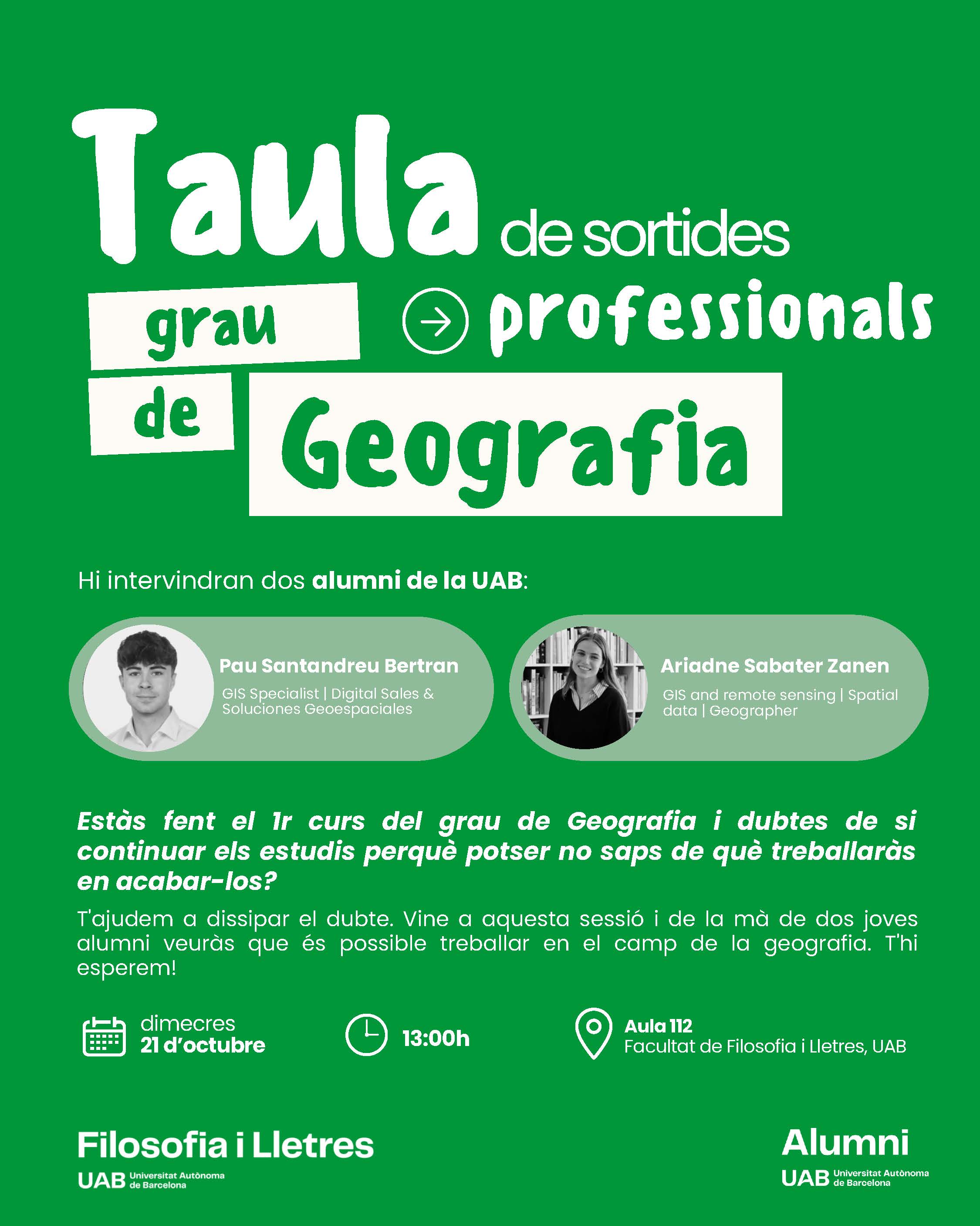 UAB Geography Alumni Activity: Career Opportunities Roundtable for Geography Graduates