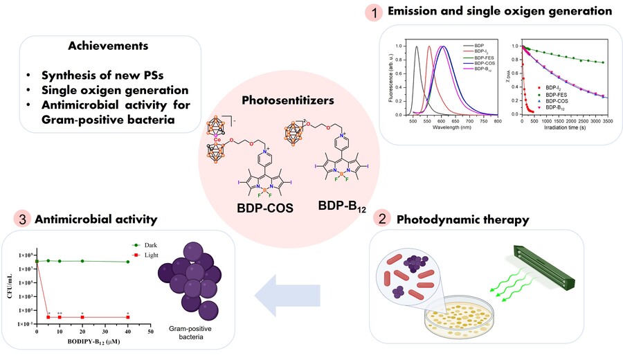 Image of the article describing the synthesis of the new photosensitizers, oxygen generation and antimicrobial activity