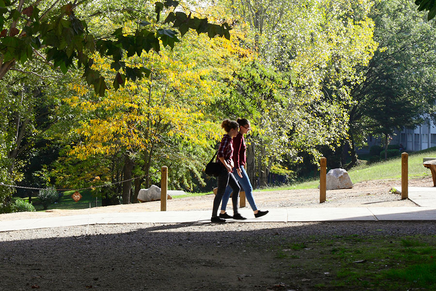 Students standing outside the Faculty