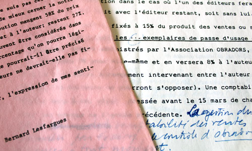 Bernard Lesfargues' papers.