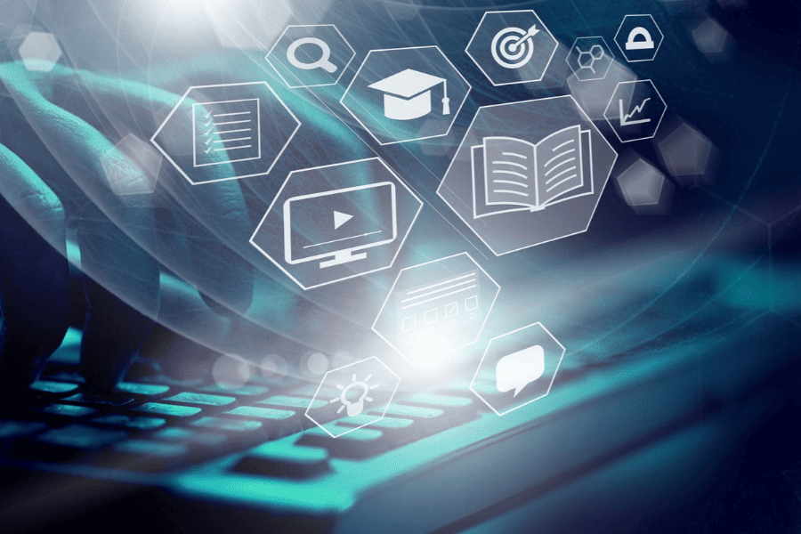 icons representing various applications and digital functions