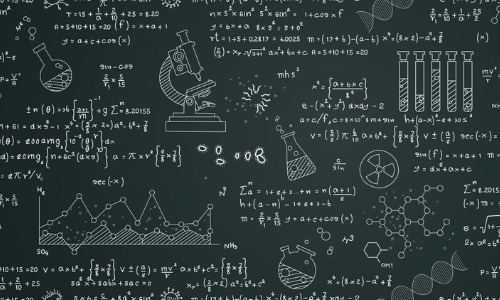 image of a blackboard with scientific notes