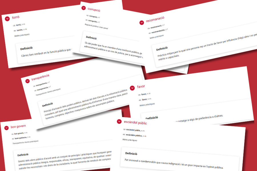 Term entries of the online dictionary