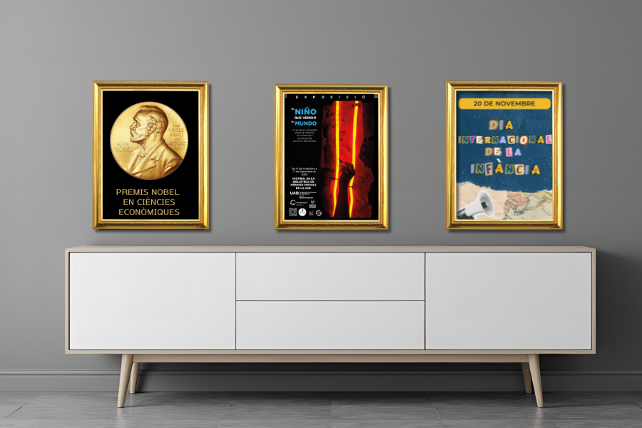 Three posters from the exhibitions at the Social Sciences Library