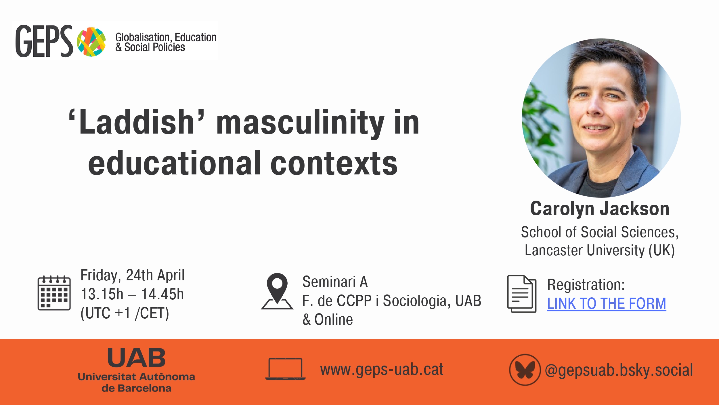 GEPS Seminar - Carolyn Jackson