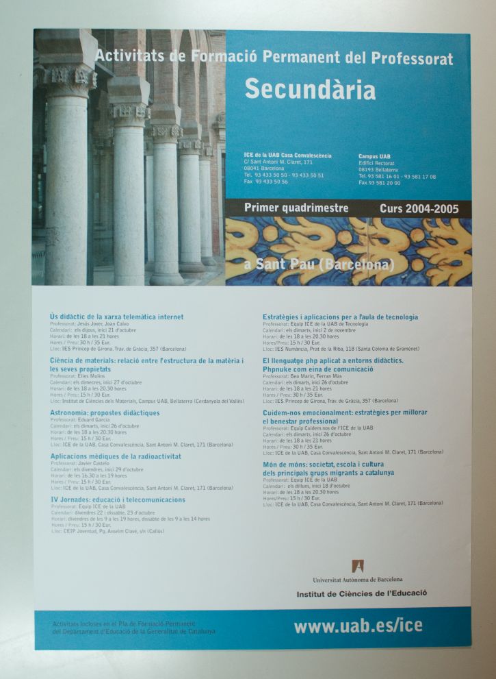 Amplía la imagen Activitats de Formació Permanent del Professorat, Secundària