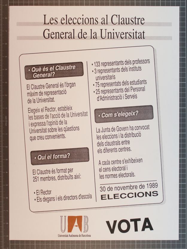 Amplía la imagen  Las elecciones al Claustro General de la Universidad del año 1989