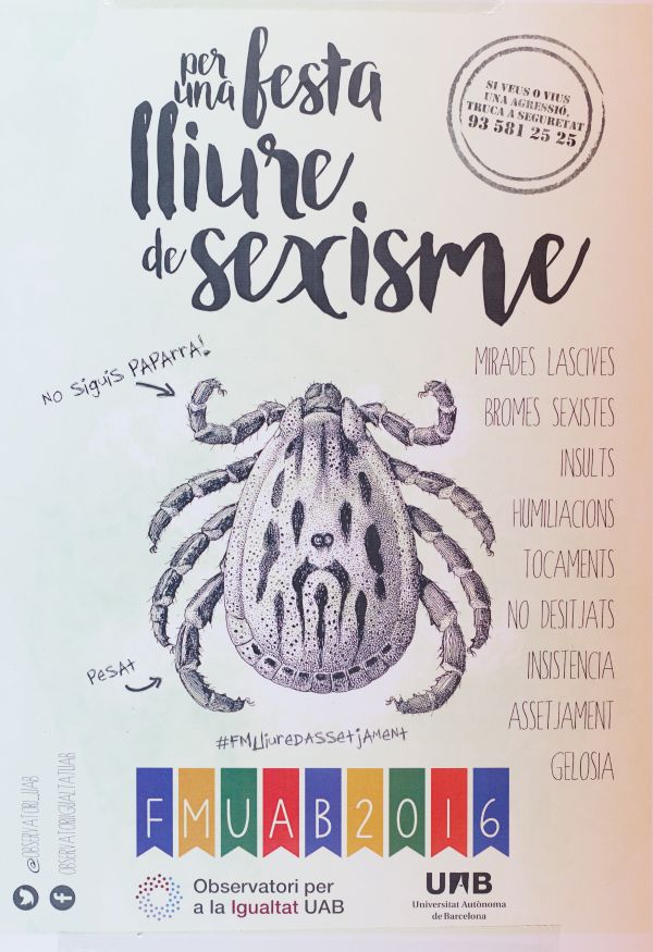 Amplía la imagen Fiesta Mayor 2016: Por una fiesta libre de sexismo. No seas garrapata